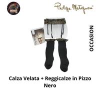 Calza Velata + Reggicalze in Pizzo Nero , OCCASION Philippe Matignon