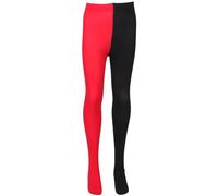 Calzamaglia da donna con rosa e rosso, lunghezza totale, due, per feste nero/rosso