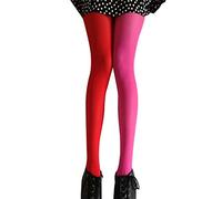 Calzamaglia da donna con rosa e rosso, lunghezza totale, due, per feste Rosso rosa e rosso.