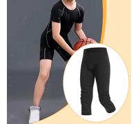 Calzamaglia imbottita per allenamento sportivo per bambini, nera, comoda da