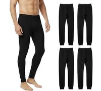 Calzamaglia Uomo in Caldo Cotone Lungo, Made in Italy - Set 2 o 4 Pantalone Intimo Termico Invernale Morbido e Traspirante - Comfort Naturale e Aderente - Nero o Bianco, da S a 3XL (4, Nero, XXL)