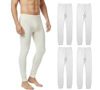 Calzamaglia Uomo in Caldo Cotone Lungo, Made in Italy - Set 2 o 4 Pantalone Intimo Termico Invernale Morbido e Traspirante - Comfort Naturale e Aderente - Nero o Bianco, da S a 3XL (4, Bianco, M)