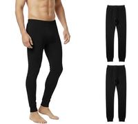 Calzamaglia Uomo in Caldo Cotone Lungo, Made in Italy - Set 2 o 4 Pantalone Intimo Termico Invernale Morbido e Traspirante - Comfort Naturale e Aderente - Nero o Bianco, da S a 3XL (2, Nero, S)