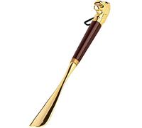 Calzascarpe a forma di testa di leone con manico lungo per anziani, accessorio per scarpe di lusso a forma di testa di leone, per uso domestico con manico lungo e corto, squisita borsa per riporre