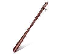 Calzascarpe Calzascarpe in legno da 54 cm, manico lungo, in faggio, con cinturino in pelle, sollevatore flessibile for scarpe, calzascarpe in legno extra lungo e confortevole