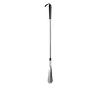 Calzascarpe con manico lungo, in acciaio inox, con molla retrattile, supporto per la lingua, aiutante per scarpe, cucchiaio e bastone, in metallo liscio, con manico lungo, per uomini, donne