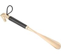 Calzascarpe con manico lungo, in ottone e metallo, design a testa di leone, manico in legno, 32 cm, per anziani, anziani e uso domestico, durevole, ergonomico, uso professionale