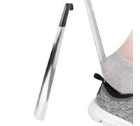 Calzascarpe con manico lungo per anziani, in acciaio inox, cucchiaio per scarpe da 16,5 pollici, in argento, per bambini, bambini e adulti