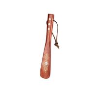 Calzascarpe Cucchiaio for scarpe in legno di lusso leggero con motivo a fiori di prugna, da 22 cm, con design perforato e corda. Calzante