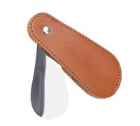 Calzascarpe da viaggio - Cucchiaio compatto in acciaio inox, calzascarpe avvolto in pelle, comodo per scarpe, facile da indossare, strumento da viaggio per uomini, donne, bambini, scarpe