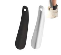 Calzascarpe in Acciaio Inox, 2 Pezzi Calzascarpe, Calzascarpe Corto, Calzascarpe Metallo Corto Calzante, Calza Scarpe Facile da Usare, per Uomini Donne Bambini Anziani a casa e in Viaggio, 18 cm