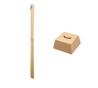 Calzascarpe in legno massello naturale, calzascarpe for anziani con base stabile, adatto sia uomini che donne, disponibile diverse misure(Color-1,L-38CM)