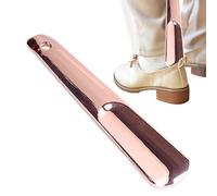 Calzascarpe in metallo, calzascarpe in acciaio inox, calzascarpe in acciaio inox, calzascarpe da viaggio, in acciaio inox, per stivali e scarpe, aiuto per scarpe in metallo, da donna, ho, oro rosa, Se
