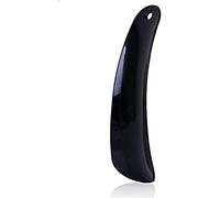 Calzascarpe in plastica, calzascarpe professionale a forma di cucchiaio, flessibile e robusto, per uomini, donne, anziani e adulti, design alla moda nero