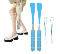 Calzascarpe Lungo, 2 Pezzi Calzascarpe Telescopico, 30-70 Cm In Plastica Per Uomini, Donne, Bambini E Anziani (Blu)