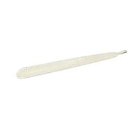 Calzascarpe Lungo Vera Pelle Stampa Coccodrillo Beige - Paletta Acciaio - cm 43