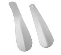 Calzascarpe Metallo Corto Calzante 2Pezzi, 17cm+16cm Calzante per Scarpe Corto in Acciaio Inox, Con Foro per Appendere, Facile da Appendere, Adatto a Uomini, Donne, Bambini, Anziani e Donne Incinte