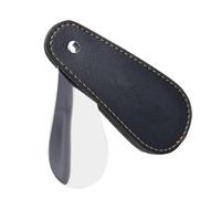 Calzascarpe piccolo, calzascarpe tascabile con copertura in pelle PU - Strumento di aiuto per scarpe da viaggio E, stivali cucchiai per scarpe, per uomini, donne e bambini, il design unico del