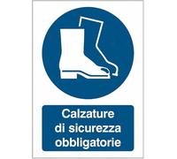 Calzature di sicurezza obbligatorie NEW- CARTELLO SEGNALETICO ISO 7010 in Adesivo Resistente, Pannello in Forex o Pannello In Alluminio (ADESIVO 10X15 CM)