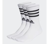 adidas Unisex - Adulto 3-Stripes Cushioned Crew Socks 3 Pairs, White / Black, 4.5-6