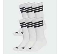 adidas Mixte 3 Stripes Essentials Cushioned Crew Socks 6 Pair Pack, white/black/black, 4.5-6
