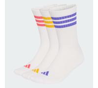adidas Unisex - Adulto 3Stripes Cushioned Sportswear Crew Socks 3 Pair Pack Socks, white/Solar Purple/crew yellow/Pure Turbo, XL