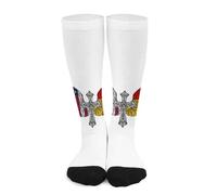 Calze a compressione al ginocchio unisex con bandiera americana, tedesca, croce di Cristo e ala, per uomo e donna, confezione da 1 paio, ideali per sport, corsa, lavoro, escursionismo, ciclismo e viaggi.