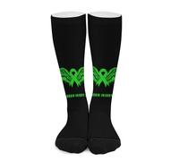 Calze a compressione al ginocchio unisex con logo Traumatic Brain Injury Awareness Wing per uomo e donna, confezione da 1 paio, ideali per sport, corsa, lavoro, escursionismo, ciclismo e viaggi.