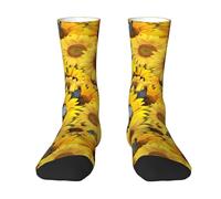 Calze A Compressione Beautiful Sunflower And Butterflies Calze Elastiche Antiscivolo Calzini Antiscivolo Unisex Calzettoni Per Eescursionismo Passeggiate Trekking 50CM
