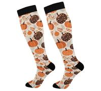Calze A Compressione Bohemian Pumpkin Pattern Calzettoni Classic Calzini Antiscivolo Unisex Calze Elastiche Per Trekking Campeggio Passeggiate 50CM