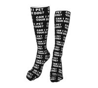 Calze A Compressione Can I Pet Your Dog Calzini Sportivi Unisex Calze Elastiche Quotidiano Calzettoni Per Escursionismo Campeggio Trekking 50CM