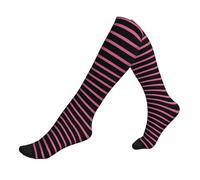 Calze a compressione con stampa a righe rosa e nere per donne e uomini, 15-20 mmHg, supporto per infermieri, viaggi, corsa, atletica, calze a compressione, calzini di supporto