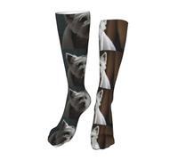 Calze A Compressione Dog Wrapped In Towel Calzini Antiscivolo Classic Calzettoni Unisex Calzini Sportivi Per Campeggio Escursionismo Trekking 50CM