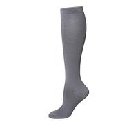 Calze a compressione estive a tinta unita calzini sportivi calzini a pressione calzini a pressione calzini a pressione calzini a pressione arbitro personalizzato per le donne, Grigio, L