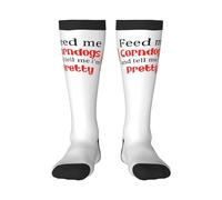 Calze A Compressione Feed Me Corndogs And Tell Me I'M Pretty Calzini Sportivi Antiscivolo Calzettoni Traspiranti Calze Elastiche Per Trekking Campeggio Passeggiate 40CM