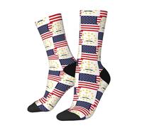 Calze A Compressione Flag Of Rhode Island And America Calze Elastiche Antiscivolo Calzini Antiscivolo Unisex Calzettoni Per Trekking Passeggiate Campeggio 40Cm
