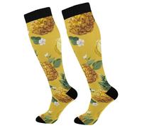 Calze A Compressione Fruit Pineapple Calze Elastiche Classic Calzini Sportivi Traspiranti Calzettoni Per Passeggiate Sport Escursionismo 50CM
