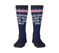 Calze A Compressione Gaslighting-Is-Not-Real-You'Re-Just-Crazy Equipaggio Calzes Traspiranti Calzinis Da Corsa Divertente Calze Sportive Per Tennis Calcio Palestra 40 Cm