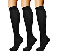 Calze a Compressione Graduata 3 Paia Potenziano Circolazione, Unisex Taglia L-XL