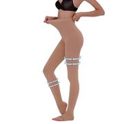 Calze a compressione graduate da 15 a 20 mmHg, calze a compressione oscuranti senza dita, calze a compressione ad alto supporto per gonfiore, TVP, incinte, insegnanti, medici, taglia 5XL