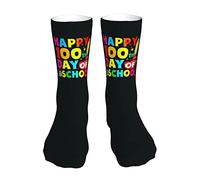 Calze A Compressione Happy 100 Days Of School Equipaggio Calzes Divertente Calzini Da Allenamento Classici Lunghe Calzinis Per Palestra Sport Calcio 40 Cm