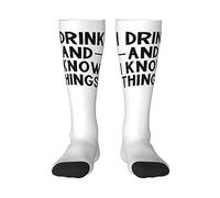 Calze A Compressione I Drink And I Know Things Calzini Antiscivolo Quotidiano Calzini Sportivi Classic Calzettoni Per Campeggio Escursionismo Sport 50CM