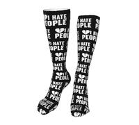 Calze A Compressione I Hate People Calzettoni Quotidiano Calzini Antiscivolo Traspiranti Calzini Sportivi Per Escursionismo Campeggio Sport 50CM
