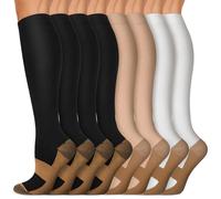 Calze a compressione in rame per uomini e donne, ideali per la circolazione medica, corsa, escursionismo, ciclismo, 15-20 mmHg