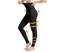 Calze a compressione medica da donna e uomo, 20-30 mmHg, collant di supporto progressivo, coprenti, a compressione senza dita, classe 2, adatte per edema varicoso, TVT (nero, L)