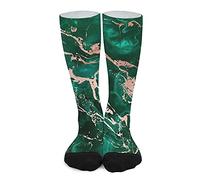 Calze A Compressione Modern Marble Green Emerald Watercolor Pattern Sportive Running Calzini Classici Morbidi E Caldi Calze Da Lavoro, Per Tempo Libero, Marito, Palestra, 50cm