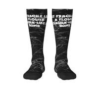 Calze A Compressione Not Fragile Like A Flower Fragile Like A Bomb Calze Elastiche Quotidiano Calzini Antiscivolo Classic Calzettoni Per Escursionismo Campeggio Passeggiate 50CM