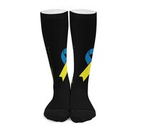 Calze a compressione per la consapevolezza della sindrome di Down per donne e uomini, calze alte per la corsa e i viaggi Calze a compressione per uomo e donna, modello a gambaletto alto, ideali per l