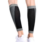 Calze a Compressione per Polpaccio, per alleviare Il Dolore al Polpaccio, parastinchi e crampi alle Gambe, per Basket, Corsa, Baseball, Passeggiate, Ciclismo, Allenamento e Viaggi, Nero, Upper Cuff