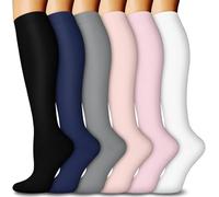 Calze a compressione per uomo e donna 7 paia Circolazione 15-20 mmHg-Miglior supporto per atletica, infermiera, medicina, corsa